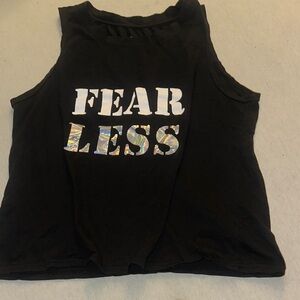Womens Size LG Fearless Black Tank Top